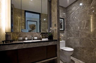 現代簡約三居室衛生間隔斷裝修效果圖